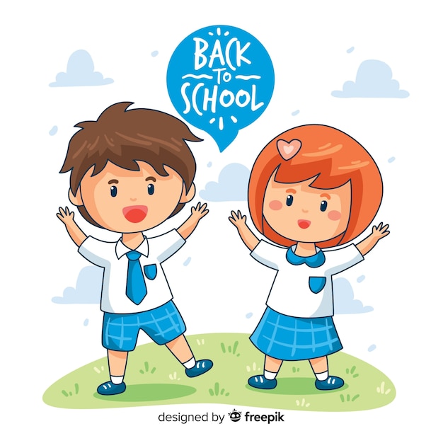 Рисованной детей обратно в школу
