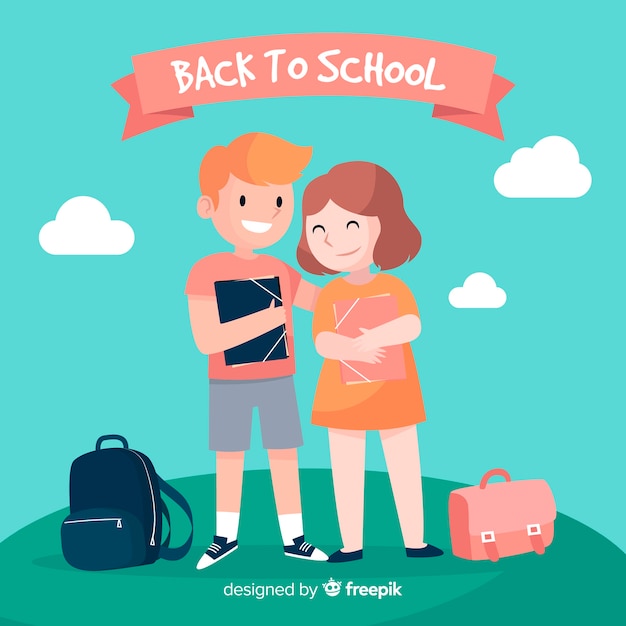 Hand drawn children back to school background