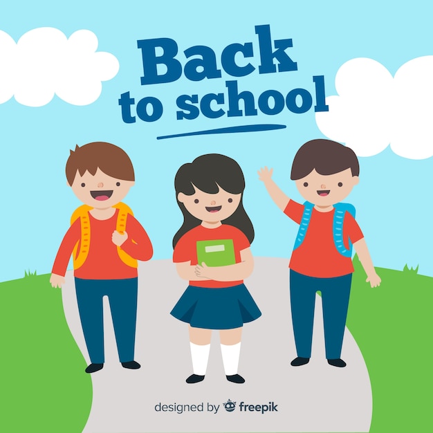 Free vector hand drawn children back to school collection