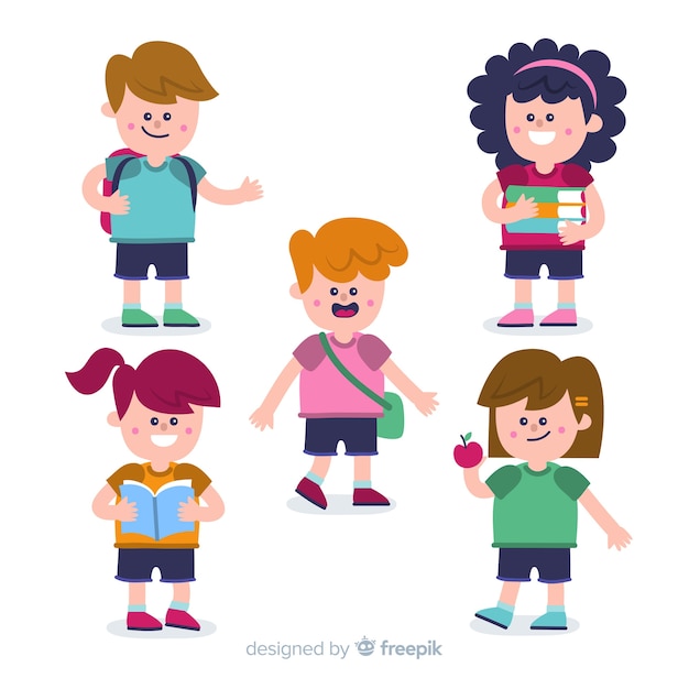 Free vector hand drawn children back to school collection