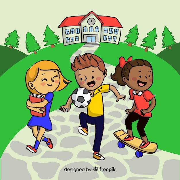 Free vector hand drawn children back to school