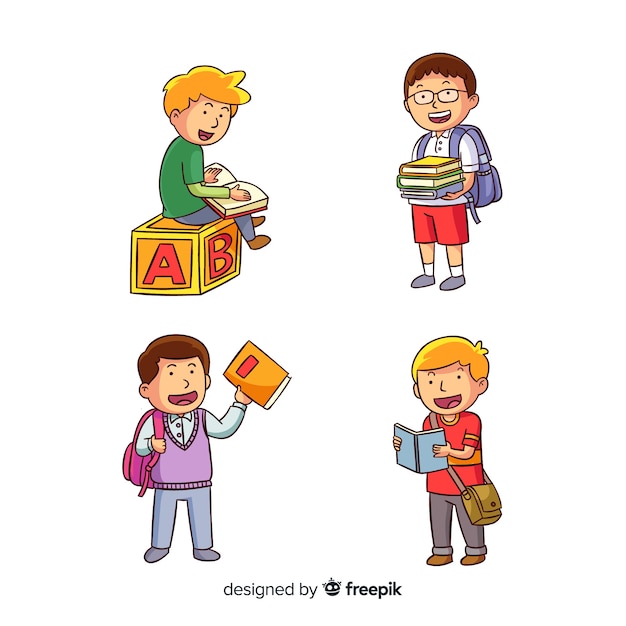 Free vector hand drawn children back to school