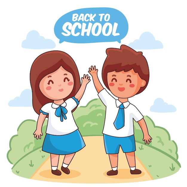 Free vector hand drawn children back to school