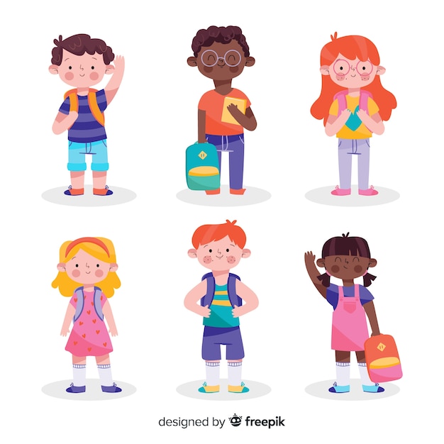 Free vector hand drawn children back to school