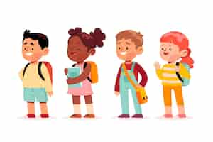 Free vector hand drawn children back to school