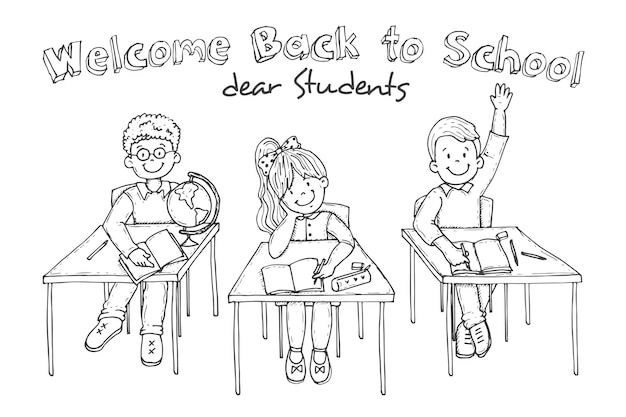 Free vector hand drawn children back to school