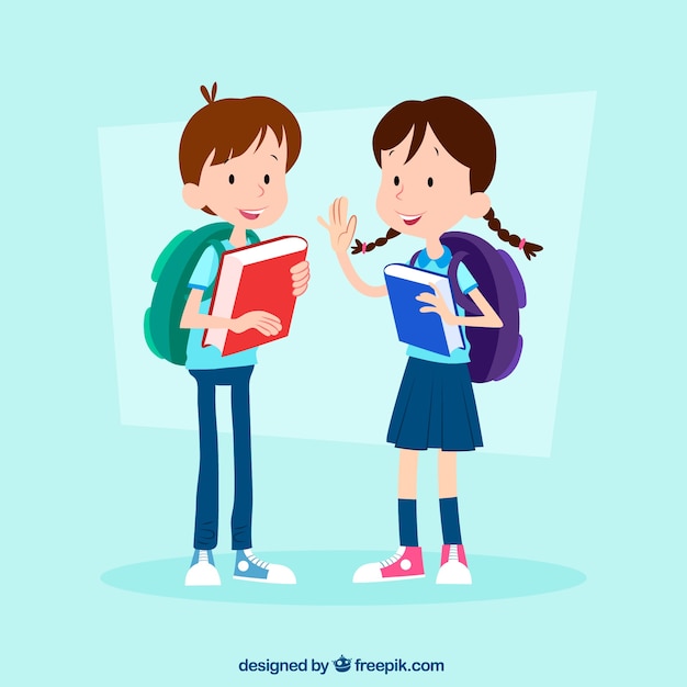 Free vector hand drawn children ready to go back to school