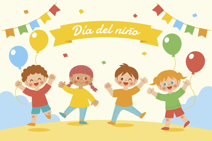 無料Vector スペイン語のイラストで手描きの子供の日