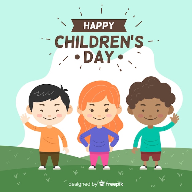 Free vector hand drawn children's day wallpaper