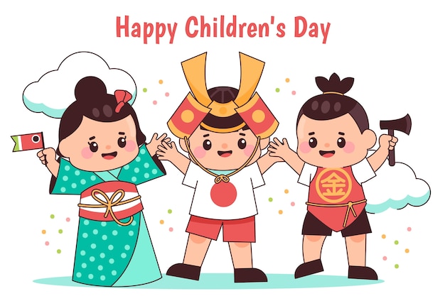 Hand drawn childrens day background