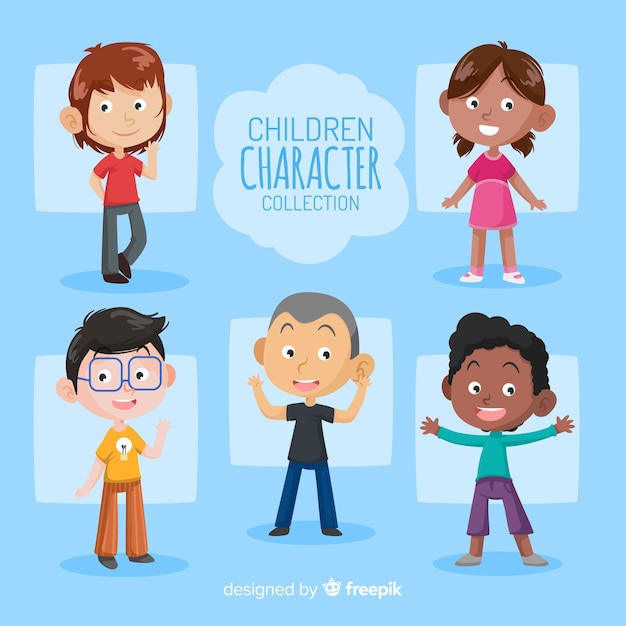 Free vector hand drawn childrens day characters collection