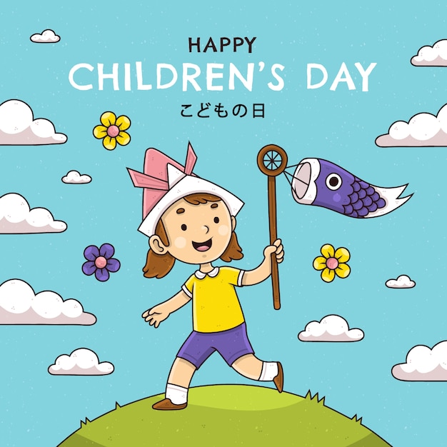 Free vector hand drawn childrens day illustration