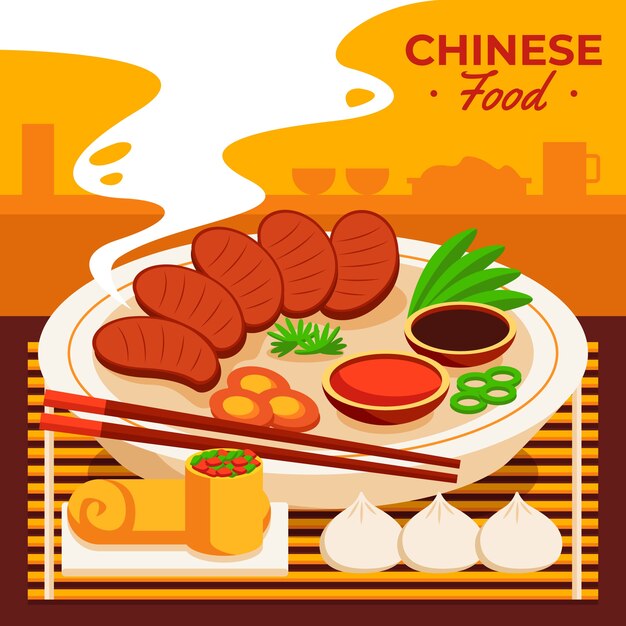 Hand drawn Chinese food illustration