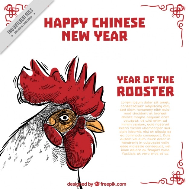 Vettore gratuito hand-drawn chinese new year sfondo