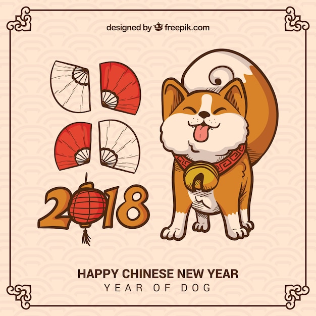 hand drawn chinese new year background