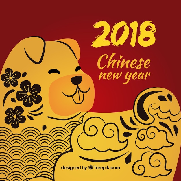 手描きの中国の新年の背景