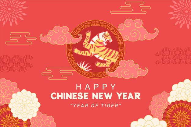 Hand drawn chinese new year background