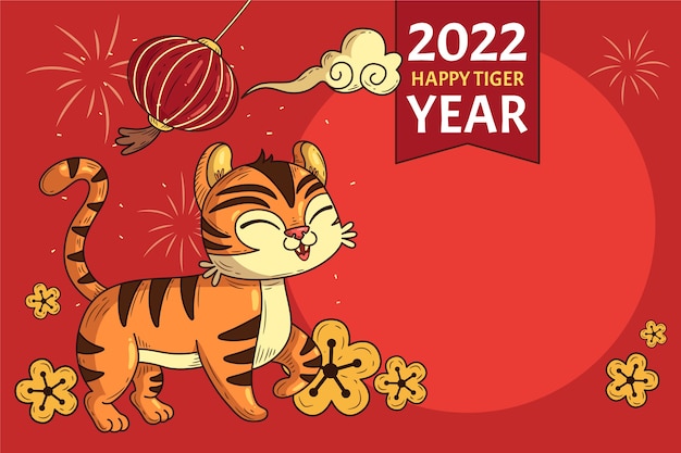hand drawn chinese new year background