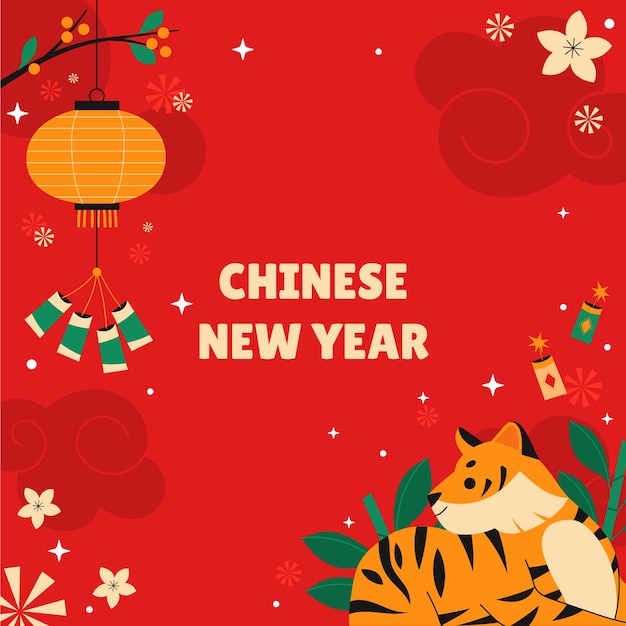 Ручной обращается китайский новый год фон