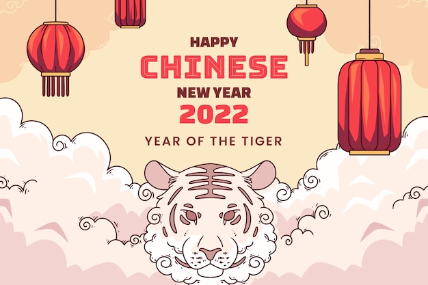 Free vector hand drawn chinese new year background