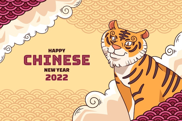 Hand drawn chinese new year background