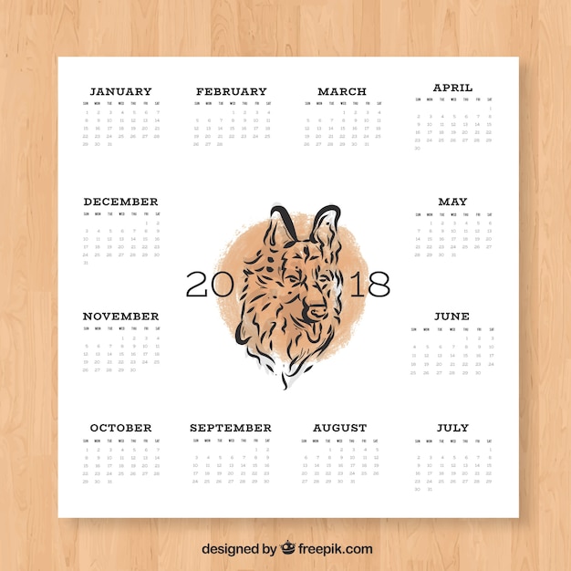 Free vector hand drawn chinese new year calendar