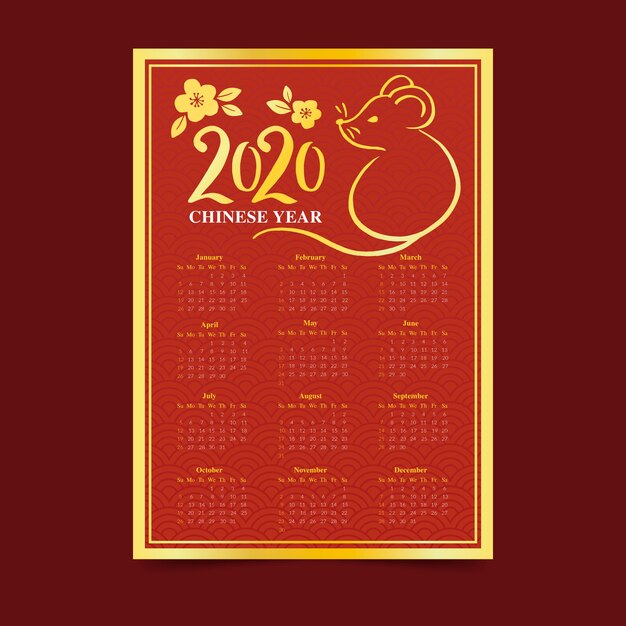 手描きの中国の旧正月カレンダー