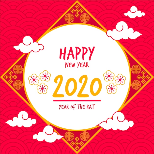 Free vector hand drawn chinese new year concept