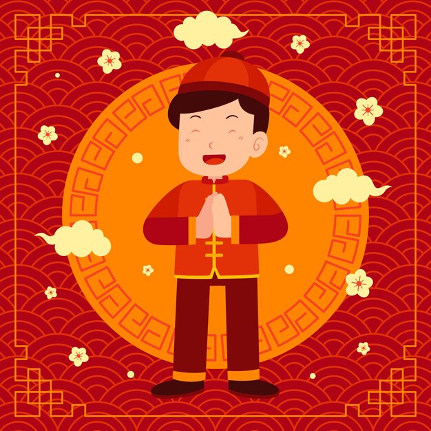 hand drawn chinese new year illustration