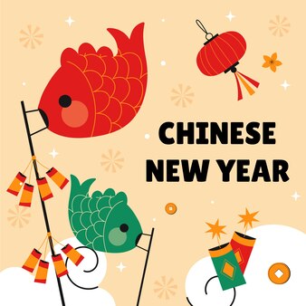 Hand drawn chinese new year illustration