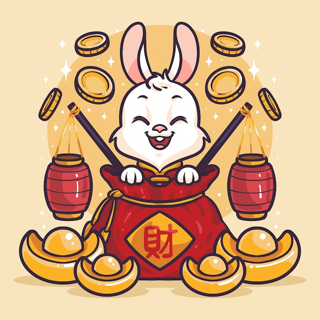 Free vector hand drawn chinese new year illustration