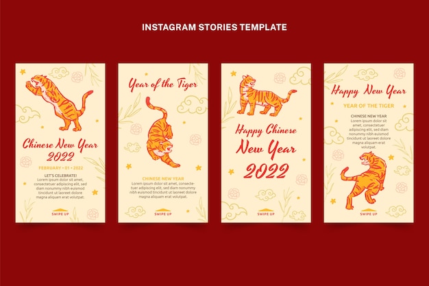 Коллекция историй instagram китайский новый год
