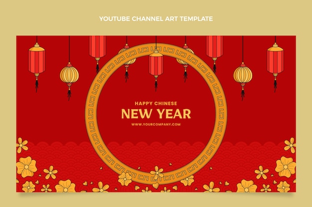 Arte del canale youtube del capodanno cinese disegnato a mano