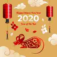 Free vector hand drawn chinese new year