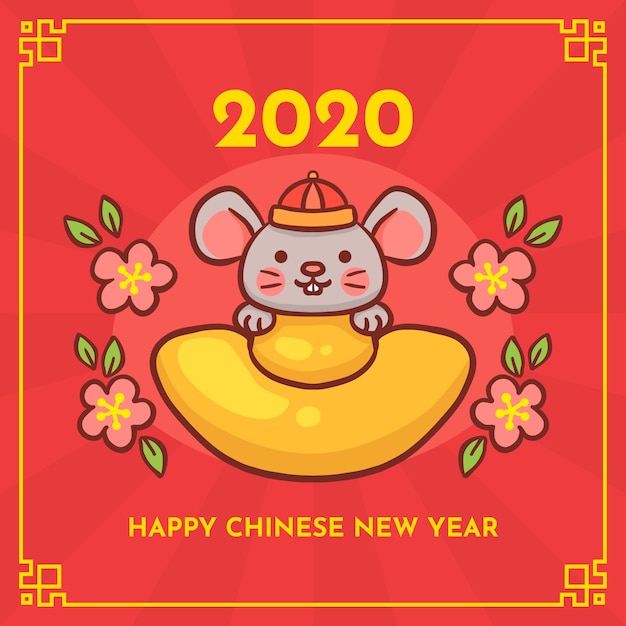 Free vector hand drawn chinese new year