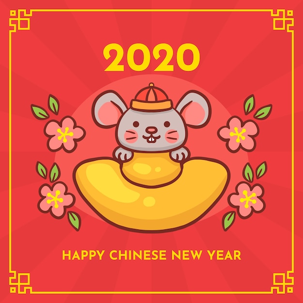 Ручной обращается китайский Новый год