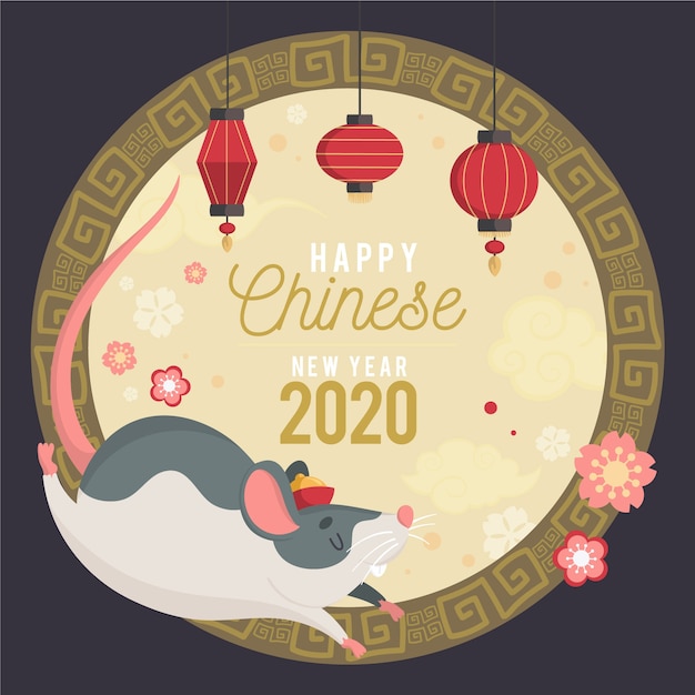 Бесплатное векторное изображение Ручной обращается китайский новый год