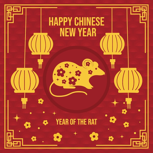 Hand drawn chinese new year