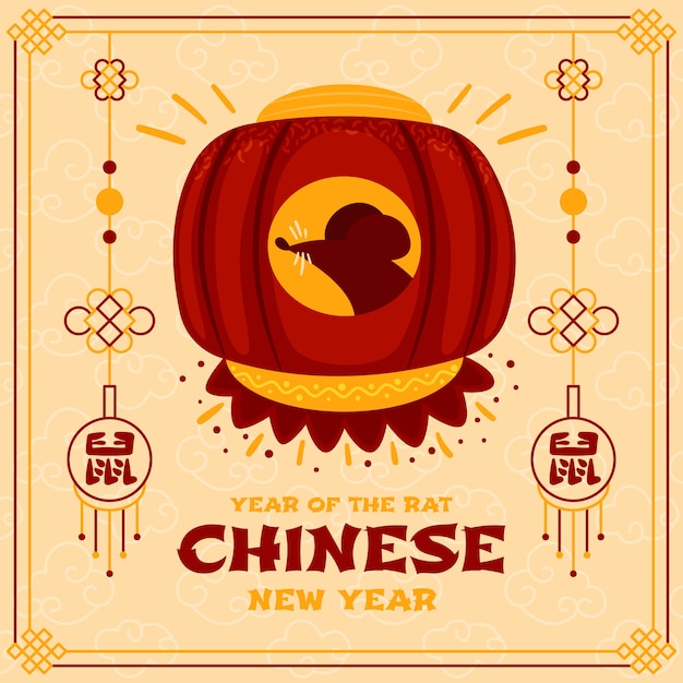 Hand-drawn chinese new year