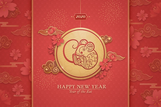 Hand drawn chinese new year Free Vector