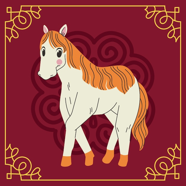 Free Vector hand drawn chinese zodiac animal template