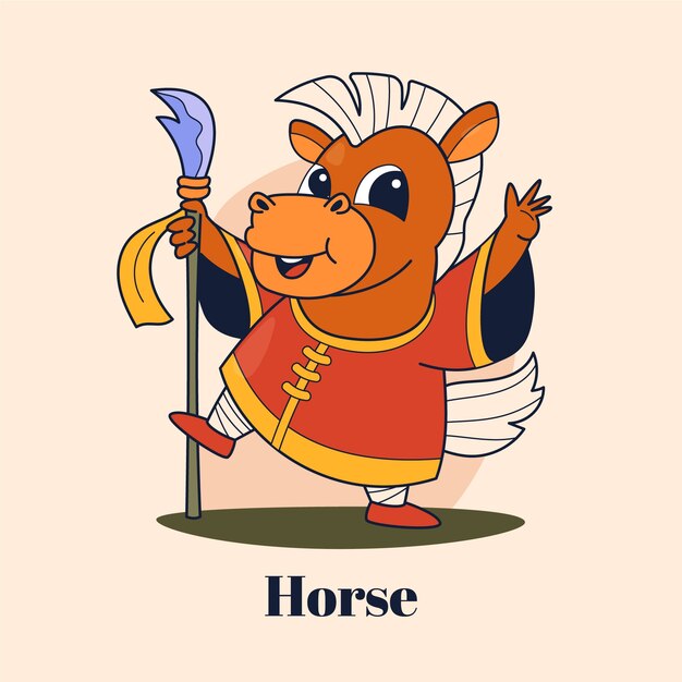 Free Vector hand drawn chinese zodiac animals illustration