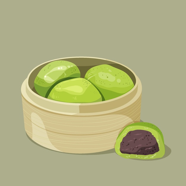 Hand drawn ching ming dumplings illustration