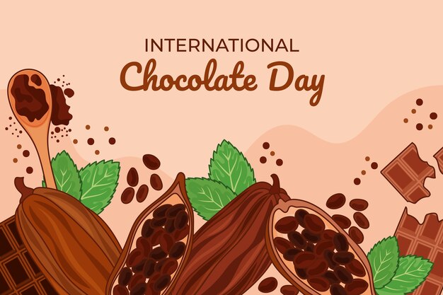 hand drawn chocolate beans background