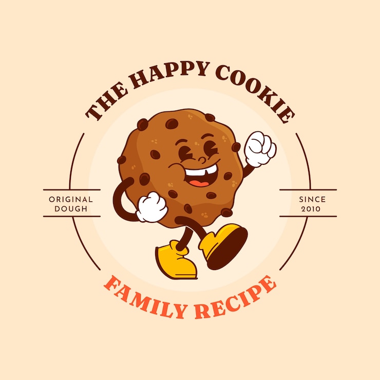 Free Vector hand drawn chocolate chip cookie logo