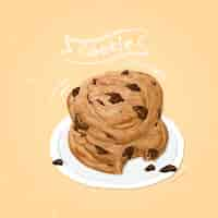 Free vector hand drawn chocolate chip cookies vector