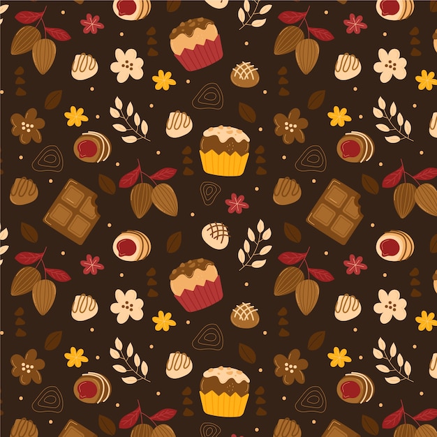 Hand drawn chocolate pattern design