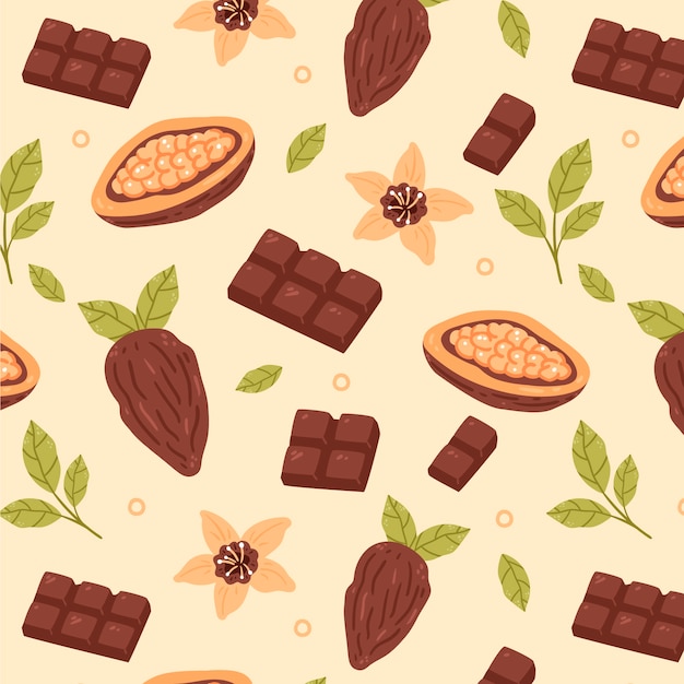 Vettore gratuito disegno del modello di cioccolato disegnato a mano