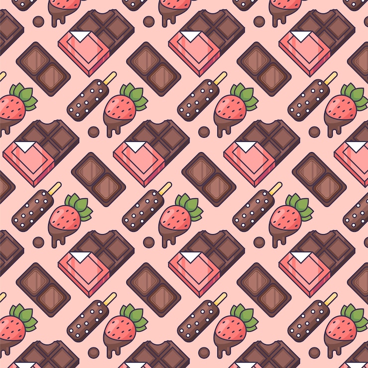 Free Vector hand drawn chocolate pattern design