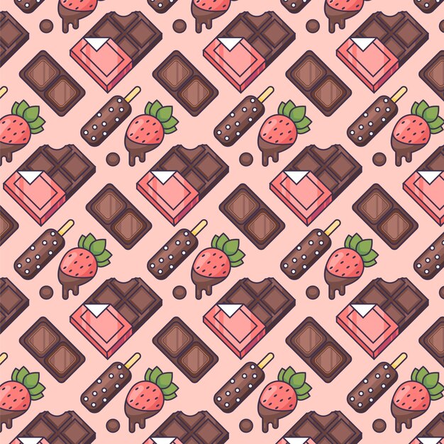 Hand drawn chocolate pattern design